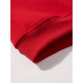 Men'S Casual King Crown Print Hoodie, 100% Polyester Long Sleeve Sweatshirt, Winter Knit Fabric with Slight Stretch, Regular Fit Hooded Top, 200g/m² - Trendy American Style Clothing Gift