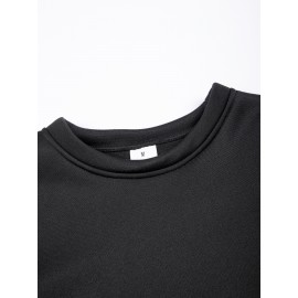 3pcs Men'S Crew Neck Sweatshirts with Fleece Lining - Vintage Style, Thick Knit Pullover Sweatshirts in Black, Navy Blue, and Maroon - Casual & Sporty for Spring, Fall, and Winter - Perfect for Outdoor Activities, Fitness, and Travel