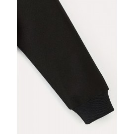 Men's OUTLAW Graphic Hooded Sweatshirt - Black with White Bold Lettering, Heavyweight 300gsm Pullover Hoodie, Casual Winter Warmth, Machine Washable, Streetwear & Outdoor Wear with Chest Pocket & Adjustable Hood