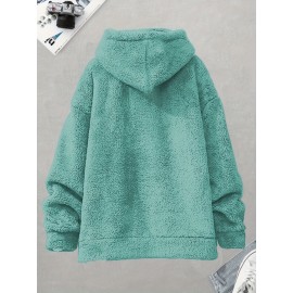 [Cozy Fleece Hoodie] Soft, Warm Men's Cozy Fleece Hoodie with Kangaroo Pocket | Beige Pullover for Fall/Winter, Casual Long Sleeve Sweatshirt with Elastic Cuffs | Plush Texture, Perfect for Outdoor or Indoor Wear, Winter Apparel