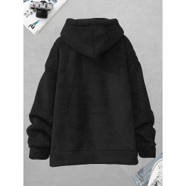 [Cozy Fleece Hoodie] Soft, Warm Men's Cozy Fleece Hoodie with Kangaroo Pocket | Beige Pullover for Fall/Winter, Casual Long Sleeve Sweatshirt with Elastic Cuffs | Plush Texture, Perfect for Outdoor or Indoor Wear, Winter Apparel