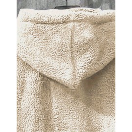 [Cozy Fleece Hoodie] Soft, Warm Men's Cozy Fleece Hoodie with Kangaroo Pocket | Beige Pullover for Fall/Winter, Casual Long Sleeve Sweatshirt with Elastic Cuffs | Plush Texture, Perfect for Outdoor or Indoor Wear, Winter Apparel