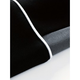 Men's Casual Athletic Sweatshirt - Color Block, Crew Neck, Polyester Blend, Perfect for Outdoor Activities, for Autumn, Spring