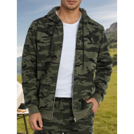 Men's fashionable casual camouflage sports warm fleece hooded sweatshirt