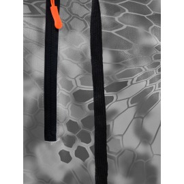 [Heavyweight Camo Hoodie] Heavyweight 290g Men's Camo Print Zip-Up Hoodie | Long Sleeve Pullover with Pockets, Black & Gray Snake Design, Casual Style, Outdoor Sports Wear | Camouflage Print Hoodie | Durable Outdoor Apparel