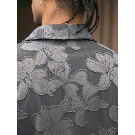 Men's Non-Stretch Button-Up Shirt - Loose Fit Streetwear Blouse, Machine Washable Formal Casual Outfits for Everyday & Special Events