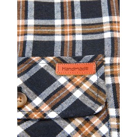 Men's Heavy-Duty Plaid Long Sleeve Dress Shirt - Winter Warmth Collar & Chest Pocket Button, Blue/White/Black/Brown Checkered Pattern, Loose Fit Casual & Formal Button-Up Coat Jacket-like Blazer (Machine Washable)