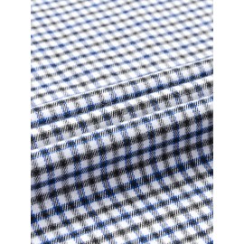 Men's Heavy-Duty Plaid Long Sleeve Dress Shirt - Winter Warmth Collar & Chest Pocket Button, Blue/White/Black/Brown Checkered Pattern, Loose Fit Casual & Formal Button-Up Coat Jacket-like Blazer (Machine Washable)