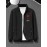 Casual Varsity Jacket for Men - Knit Polyester Blend, Regular Fit, Stand Collar, Slight Stretch, Classic Rose Print Detail
