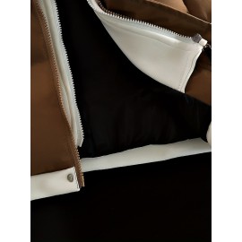 Men'S Hooded Vest - Thickened Warm Sleeveless Jacket with Zipper Closure, Red & Color Block Design, Polyester Lining, Casual Style for Cold Weather, Unisex Couple'S Outerwear, Multiple Colors Available, Winter Vest, Cold Weather Apparel