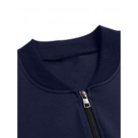 Men's African Tribal Art Print Slim-Fit Bomber Jacket - Black Zip-Up Stand Collar Streetwear Coat with Pockets, Machine Washable Polyester for Autumn/Winter Casual Wear, Sleek Knit Texture