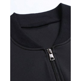 [Sporty Zip-Up Jacket] Rasta Colors Men's Lion Graphic Print Zip-Up Jacket | Machine Washable Regular Fit Outerwear, Sporty Casual Stand Collar Winter Coat, Autumn Apparel, Ethiopia Text